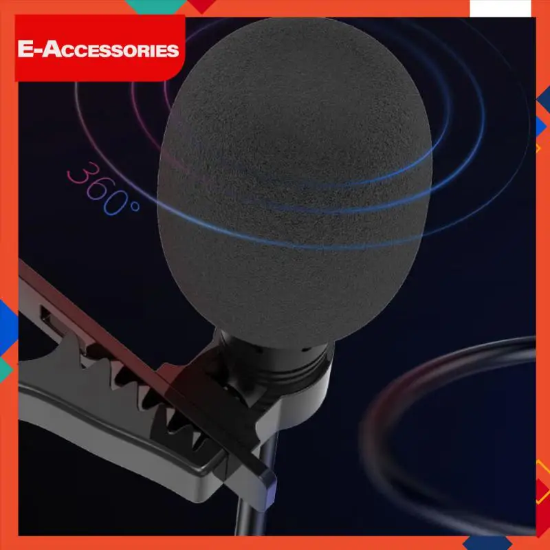 

2 Channel Broadcasting Microphone Noise Reduction Portable Microphone Collar Clip Mini Wired Microphone Audio Device Convenience