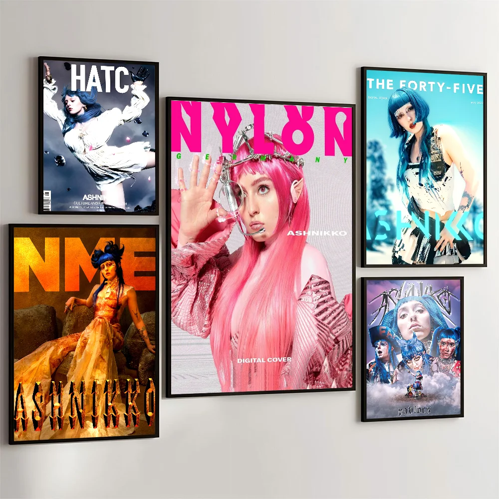 A-Ashnikko аниме постеры липкие белые бумажные наклейки DIY комната бар кафе Kawaii декор