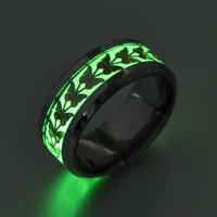 toocnipa green light glow in the dark stainless steel rings luminous butterfly animal rings for women men wedding band jewelry