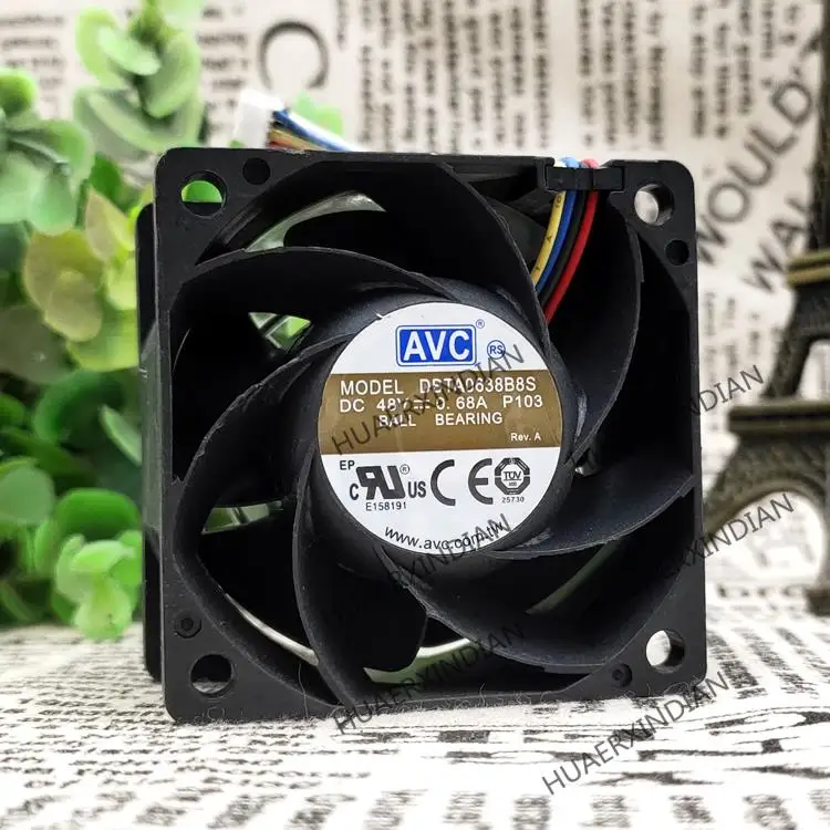 Новый/DBTA0638B8S 6038 DC 48V 0.68A 6CM 4 комплект охлаждающих вентиляторов