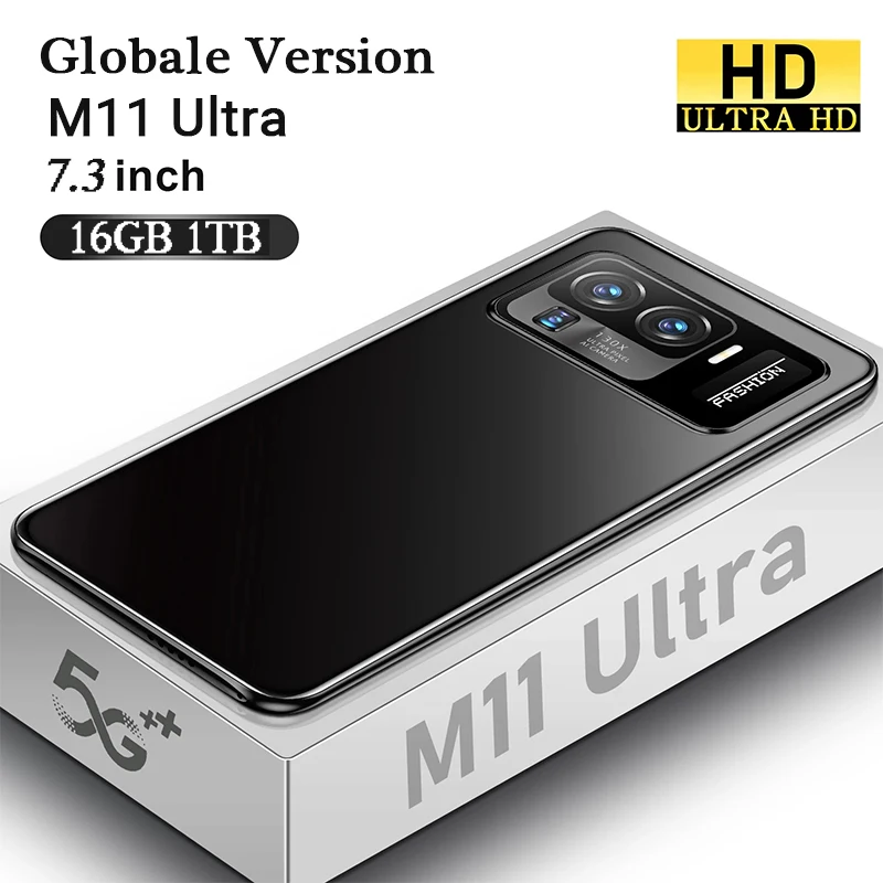 Smartphone Global Version M11 Ultra Mobile Phones Android 7.3 inch Celular Camera Unlocked 4G 5G 16GB 1TB Celulares Cell Phone
