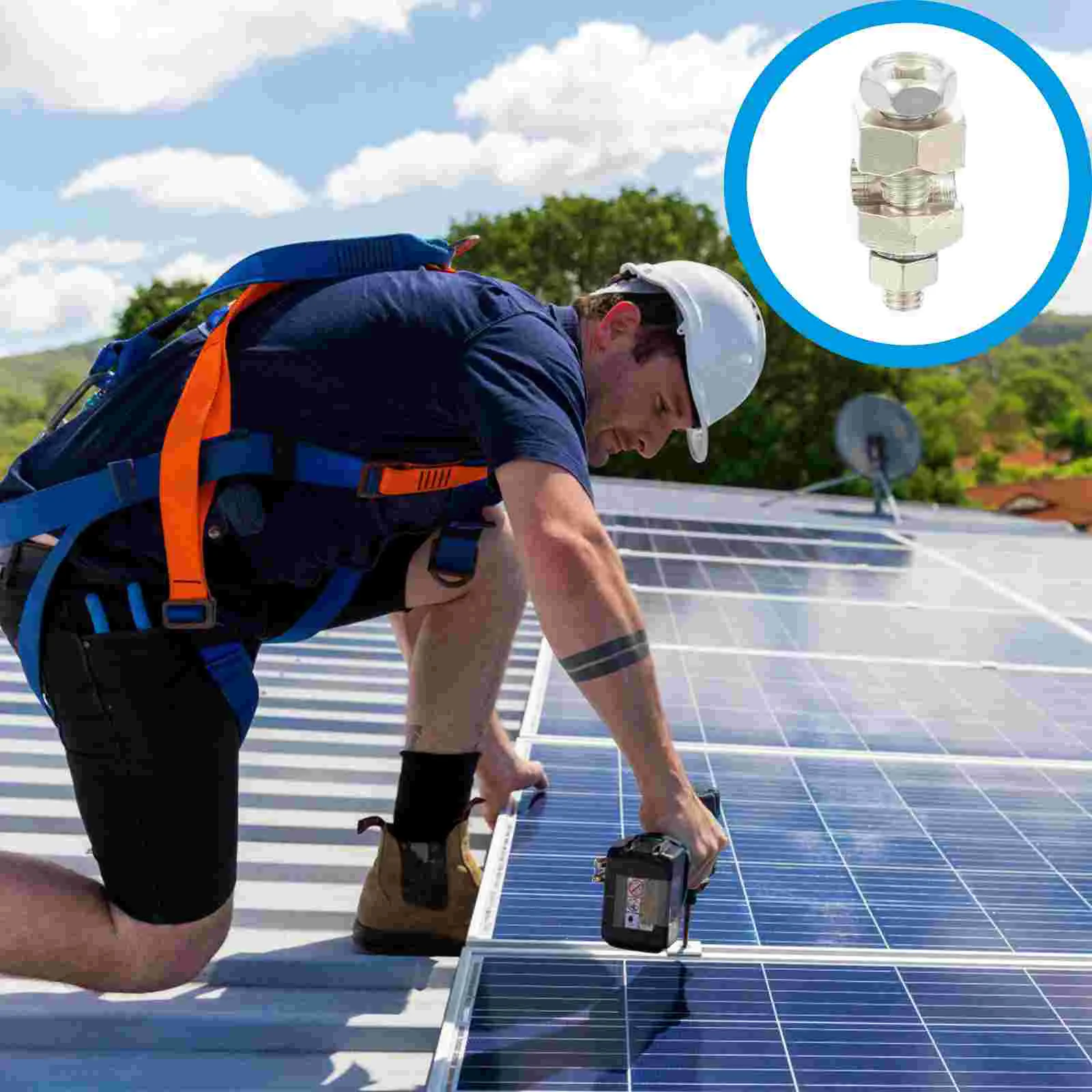 

2pcs Solar Grounding Clip Earthing Lug Cable Clamp Wiring Frame Clip Supply