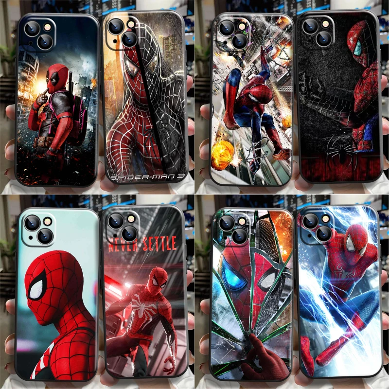 

Spiderman series For iPhone 13 12 Min 11 Pro Max Case 7 + XR X 8 6 6S Plus 5 5s SE 2020 Transparent Soft Phone Case