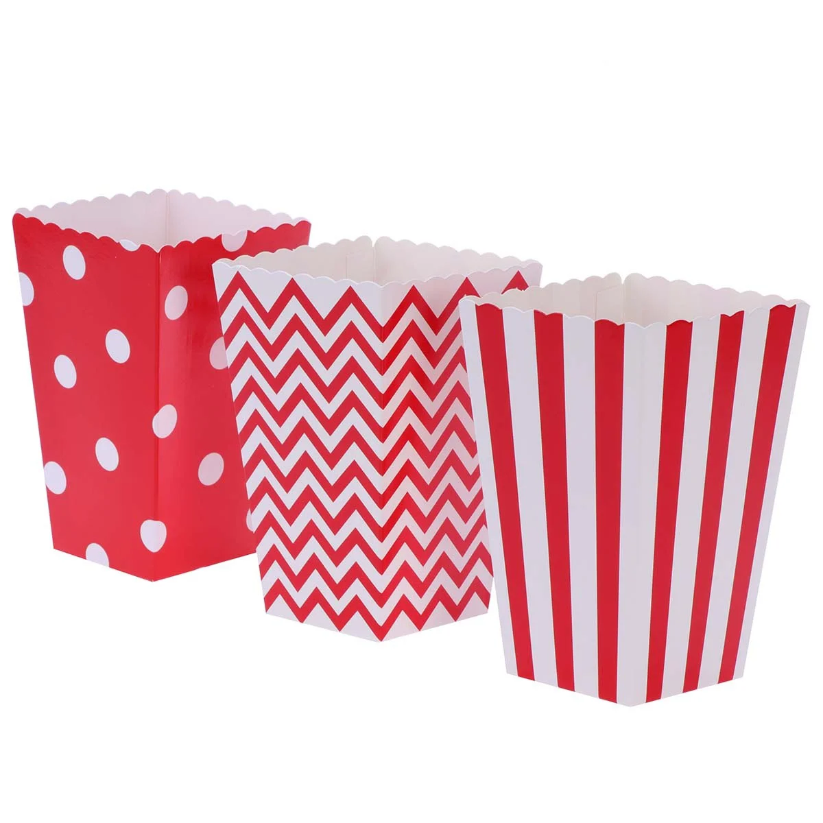 

30 Open- Popcorn Box French Fries Nuts Snacks Chicken Paper Bucket Candy Container for Home Movie Theater Carnival Souvenir