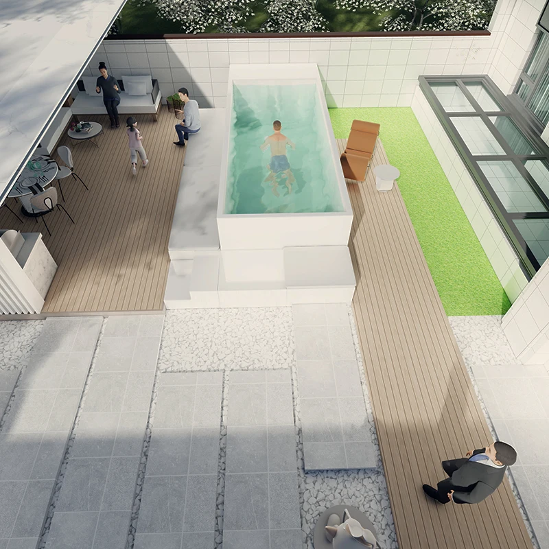 Небольшой семейный уличный спа-бассейн из стекловолокна на заказ Джакузи