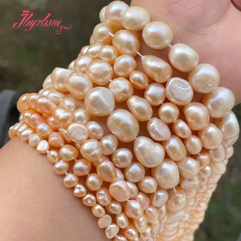 

5-7mm/8-9mm/9-10mm/10-11mm Pink Freshwater Natural Pearl Beads for DIY Necklace Bracelets Earring Ring Jewelry Making Strand 15"