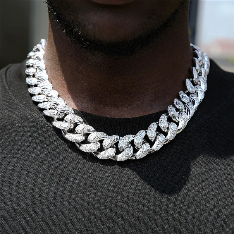 

Mens Necklace 20mm Cz Chain High Quality Iced Out Micro Pave Cubic Zirconia Miami Cuban Chain Hip Hop Jewelry Gift