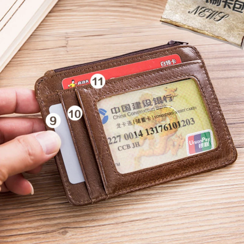 

Vintage Men Leather Wallet ID Pocket Bank Credit Card Case Wallet Men Thin Cash Cards Pack Bus Card Holder