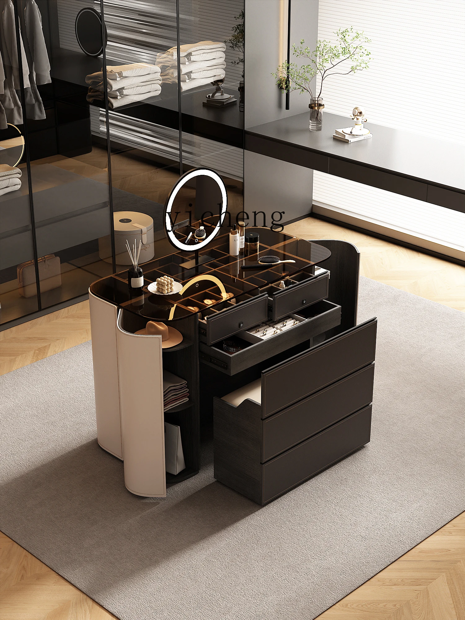 Гардеробная с замком ZC Средний остров шкаф туалетный столик встроенная спальня