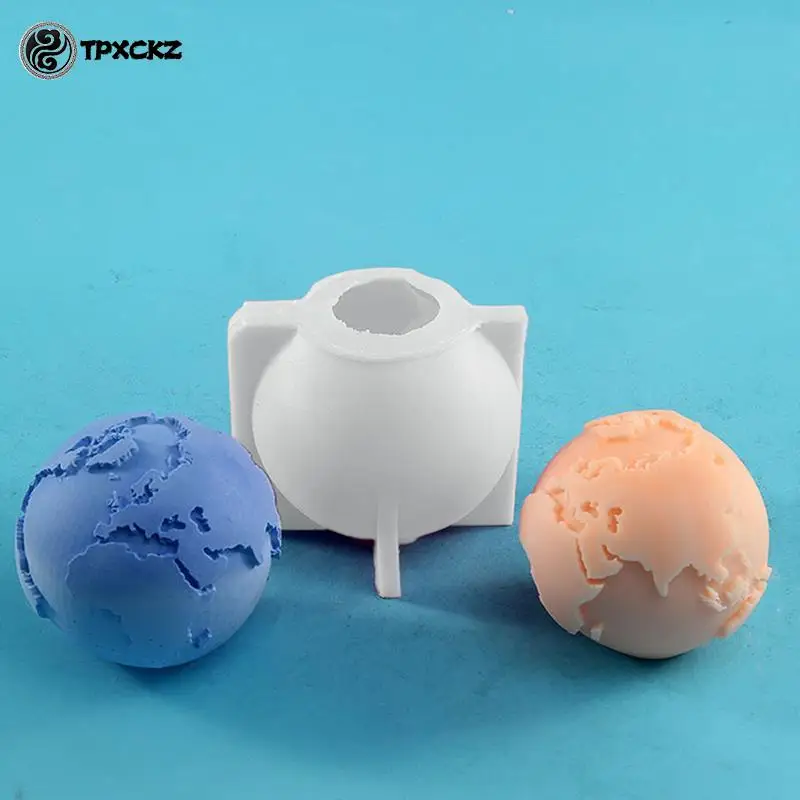 

3D Earth Shape Silicone Candle Mold Carving Art Aromatherapy Plaster Mold Wedding Gift Handmade Epoxy Gypsum Silicone Mold