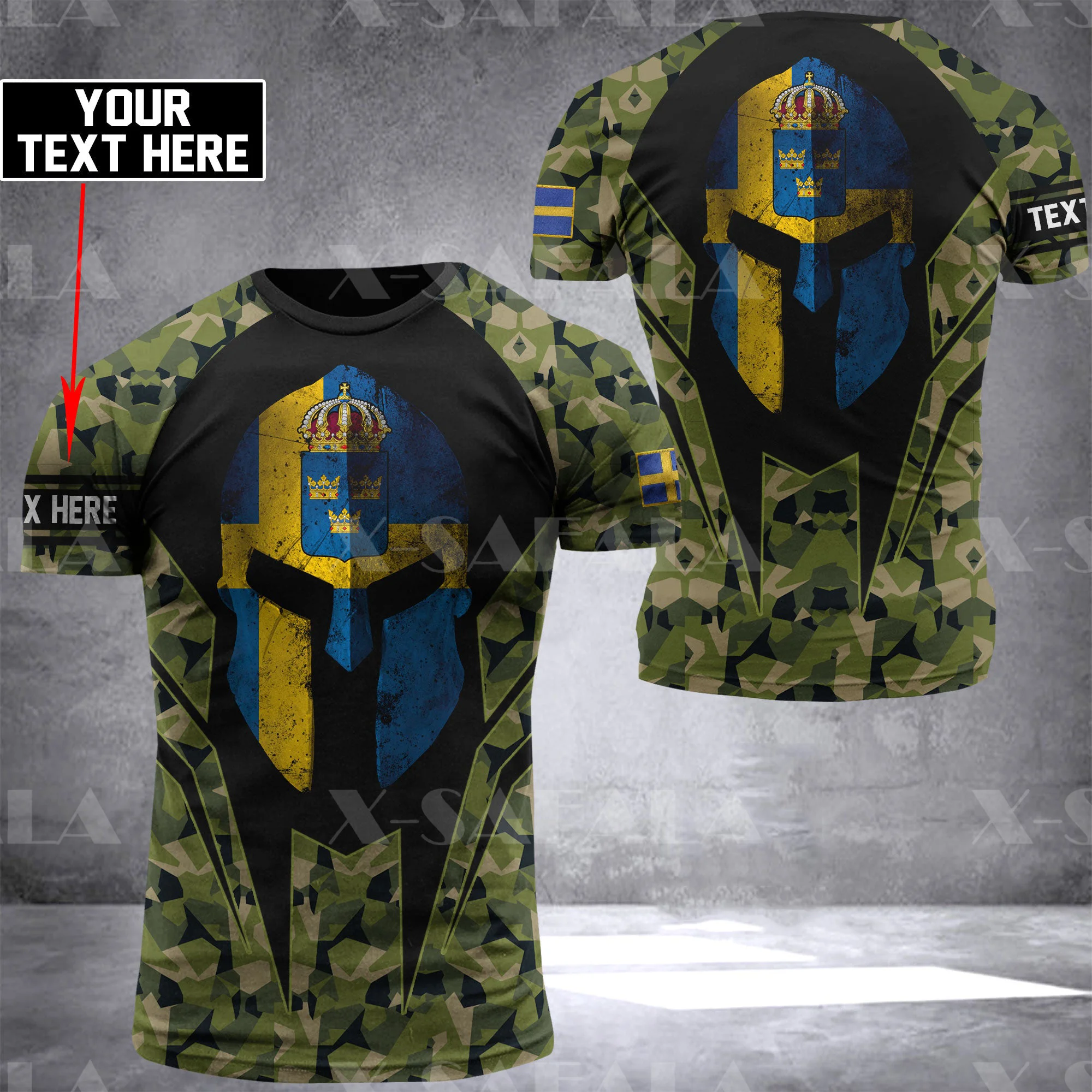 

SWEDEN Veteran ARMY Soldier Country Flag 3D Printed High Quality Milk Fiber T-shirt Summer Round Neck Men Female Casual Top-1