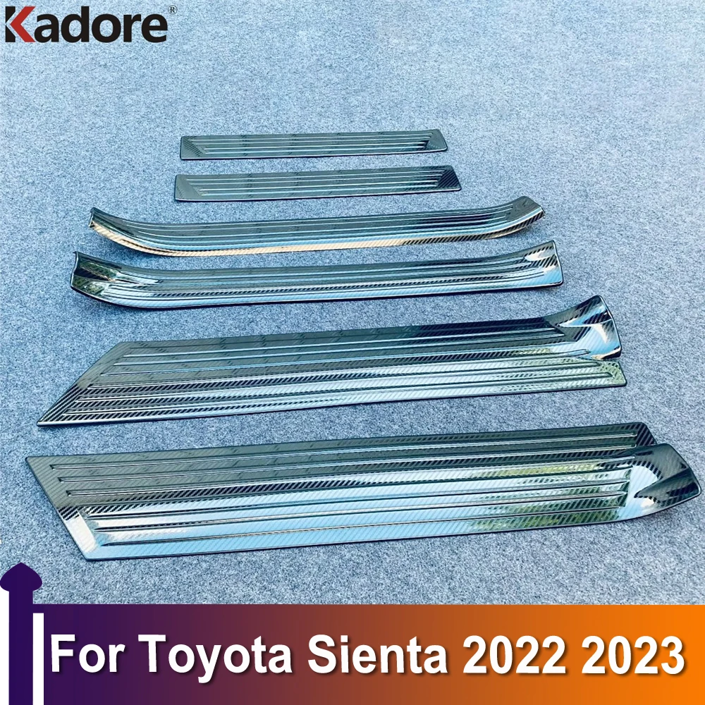 

For Toyota Sienta 2022 2023 Door Sill Scuff Plate Trim Car Accessories Sticker Styling Stainless Steel
