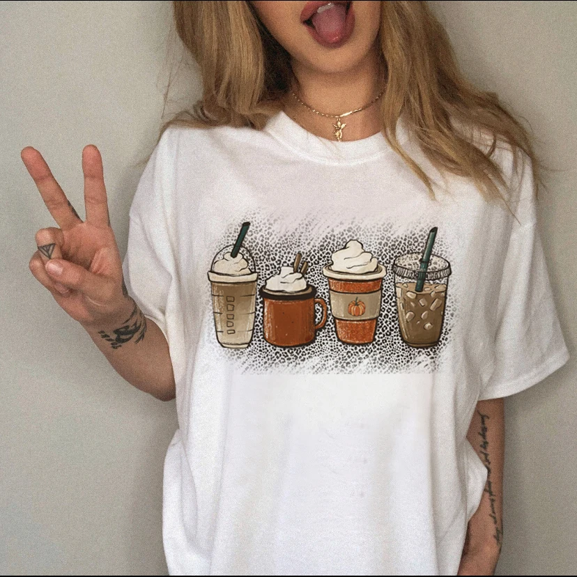 

Модная трендовая нишевая универсальная Повседневная Милая футболка с коротким рукавом Одежда женская футболка с принтом Женский Топ Модны...