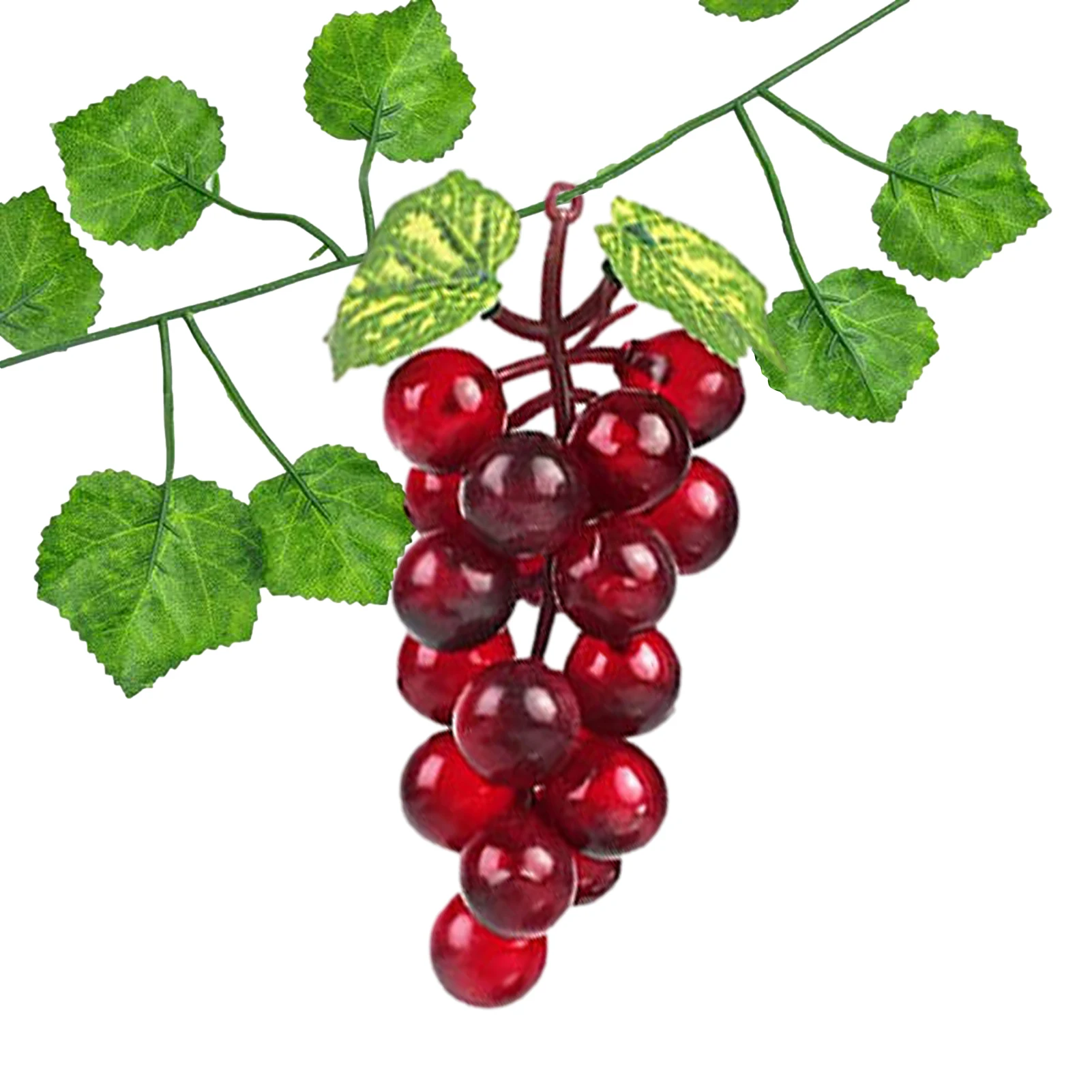 

18pcs 13cm Artificial Grape Cluster Fruit Grapes Plastic Fake Leaves Christmas Home Garden DIY Wedding Party Decoration Props