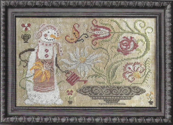 Набор для вышивки крестиком 14 карат Декор дома снеговик цветы 37-28