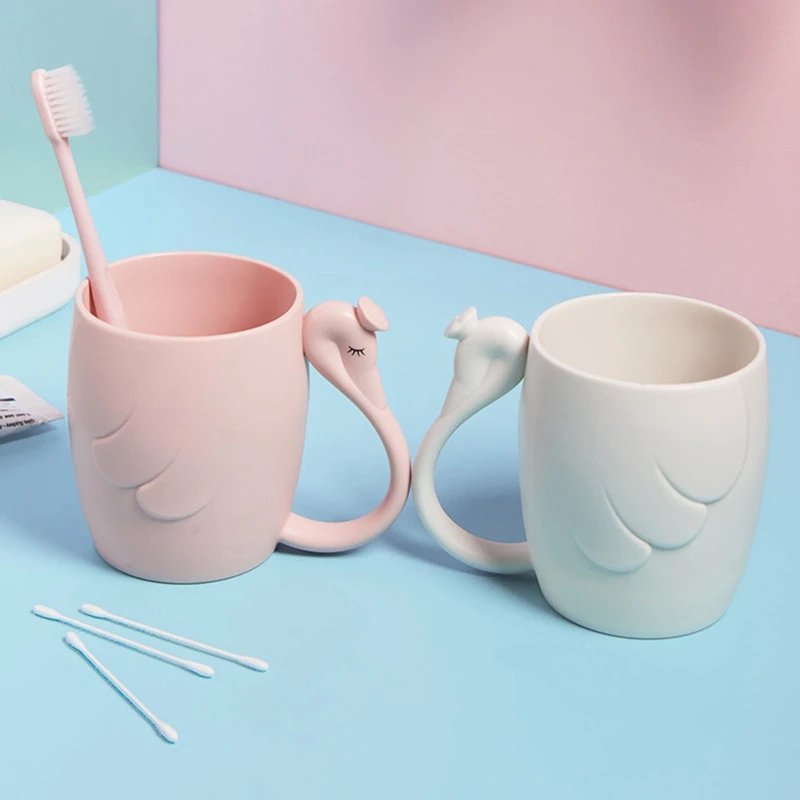 Домашняя креативная пара чашка для чистки рта студенческий лебедь пластиковая