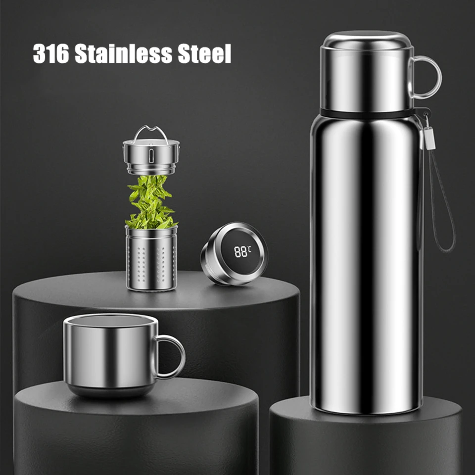 

Camping Vacuum Cup Large Capacity 316 Stainless Steel Thermos Bottle For Outdoor Sports Travel Portable Coffee Vacuum Flask 캠핑용품