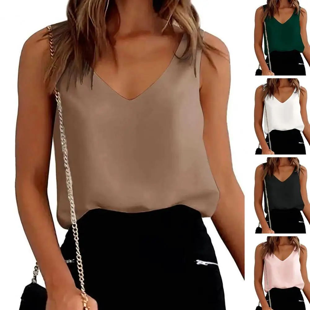 

Женская майка без рукавов, с V-образным вырезом