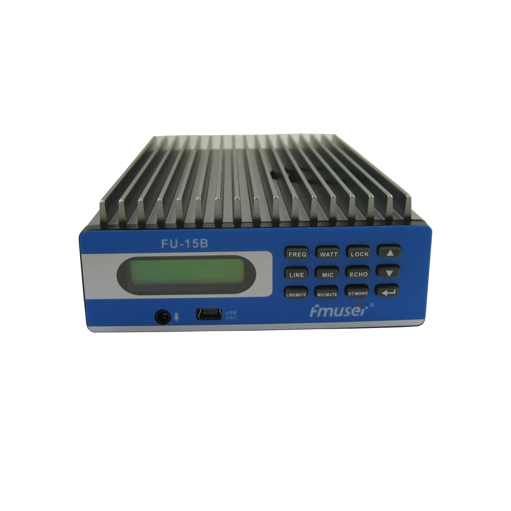 

FM-радиопередатчик Fmuser FU-15B 15 Вт + адаптер питания для церкви, автомобиля, дома, Конференции