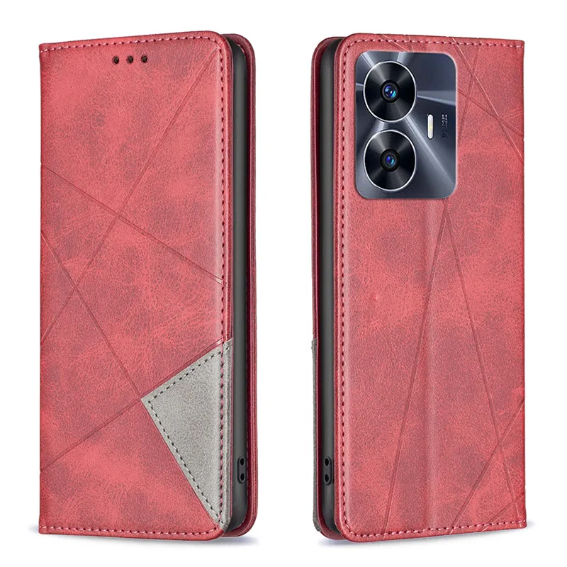 On For Realme C55 Case Magnetic Wallet Leather Flip Phone Cover For OPPO Realme C55 C35 C31 C30 GT Neo 3 RealmeC55 Stand Cases