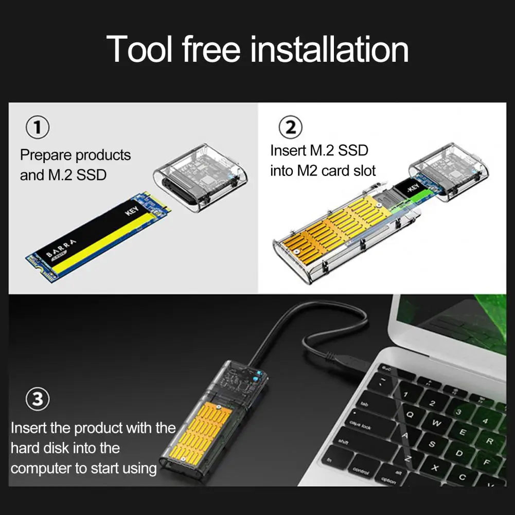 

Аксессуар портативный M.2 к USB 3,0 SSD адаптер M.2 корпус чехол для жесткого диска высокопроизводительный для офиса