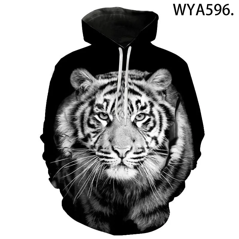 

2022 New Tiger 3D Printing Hoodie Sportswear Men's and Women's Casual Fashion Sports All-match Harajuku Style Hooded Sweater