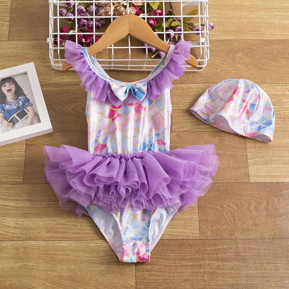 

2022 New Summer Baby Kids Girls Swimsuit Lace One Piece Bow Bow Bikini Bathing Suit Beach Bodysuit Swimwear Fashion Kids Wear