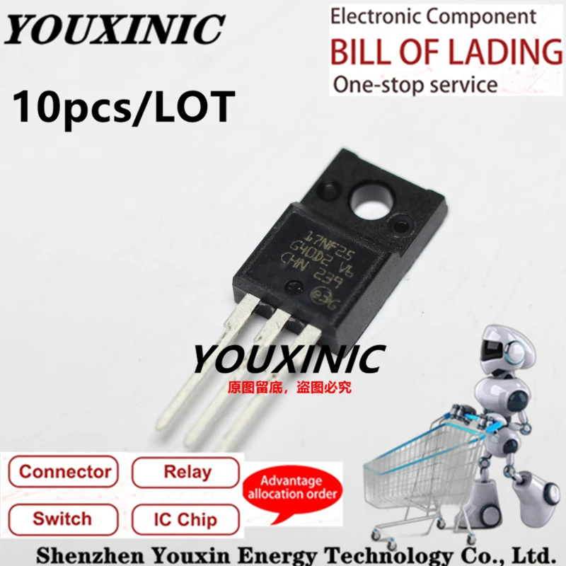 

YOUXINIC 100% New Imported Original 17NF25 STF17NF25 TO-220F MOS FET 17A 250V