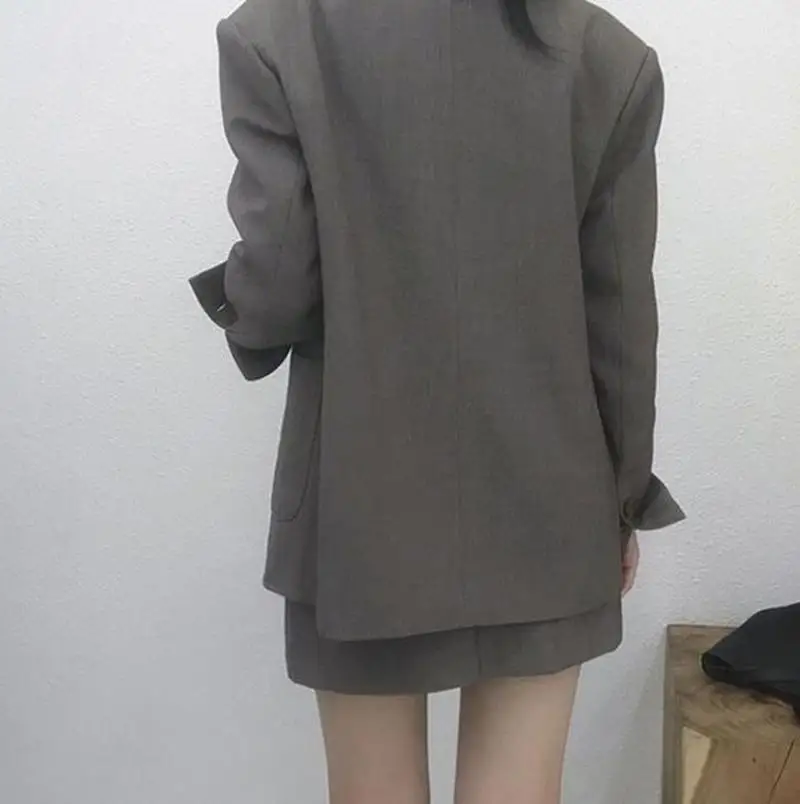 Preppy Style Office Blazers Women Solid Colors Single Breasted Commute Suits 2023 Spring Autumn New Fashion Korean Chic Blazers