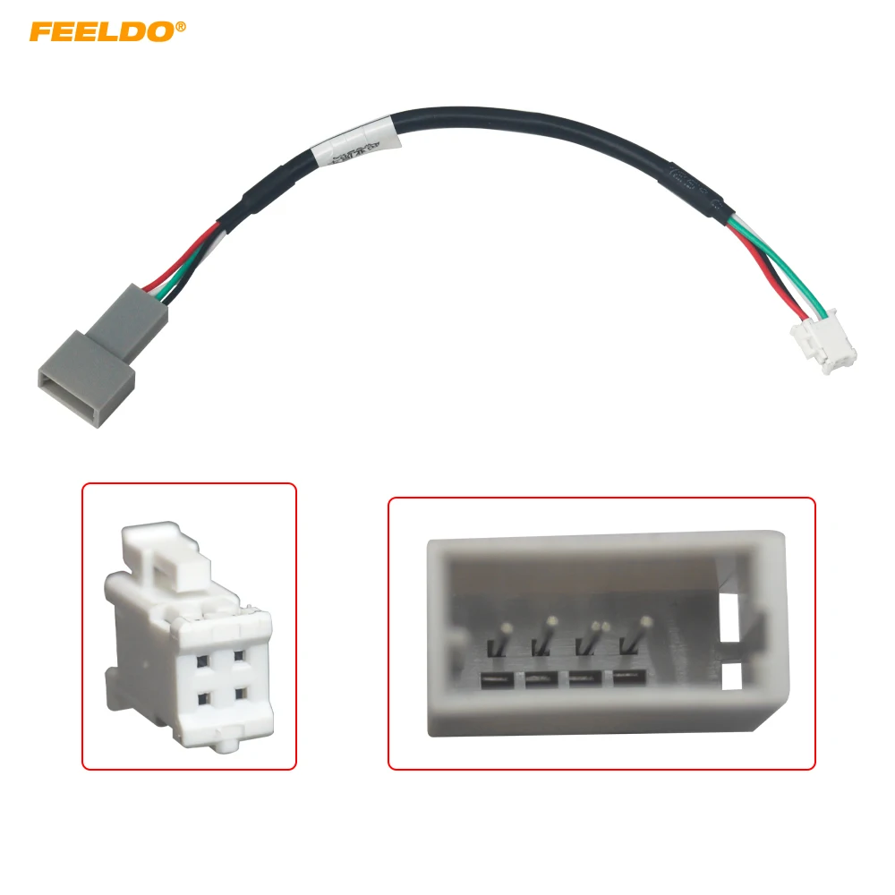

FEELDO автомобильный аудиовход, провод для передачи данных, оригинальная вилка, 4P, автомобильный USB-адаптер для KIA KX5 Sorento Hyundai Sonata, USB-кабель-адаптер