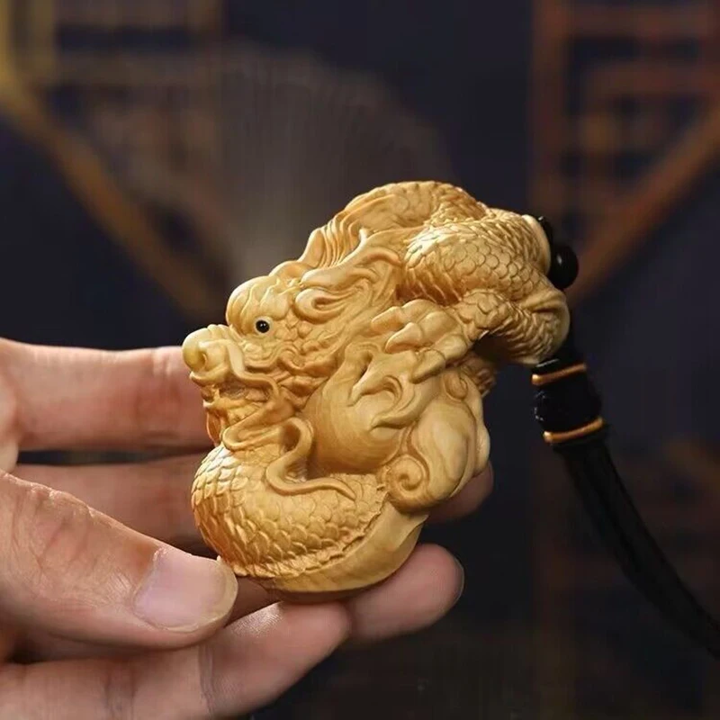 

Деревянная резьба по дереву, подвеска Shenlong, китайская талисман ручной резки, искусственное украшение автомобиля, кулон, специальное предложение
