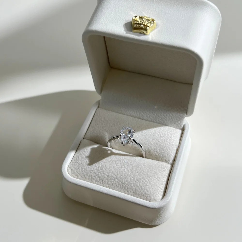 Настоящее серебро S925 обручальные кольца женское блестящее кольцо с ледяным