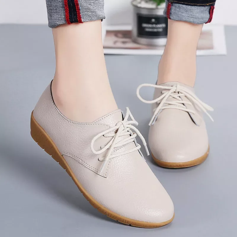

New2022 flats 2022 classic lace up round toe casual shoes woman non slip solid flat breathable female sneakers zapatillas mujer