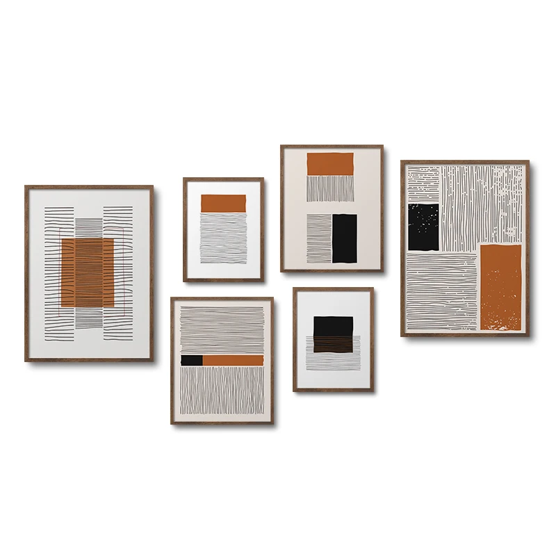 Morandi абстрактные линии геометрическая декоративная живопись на холсте