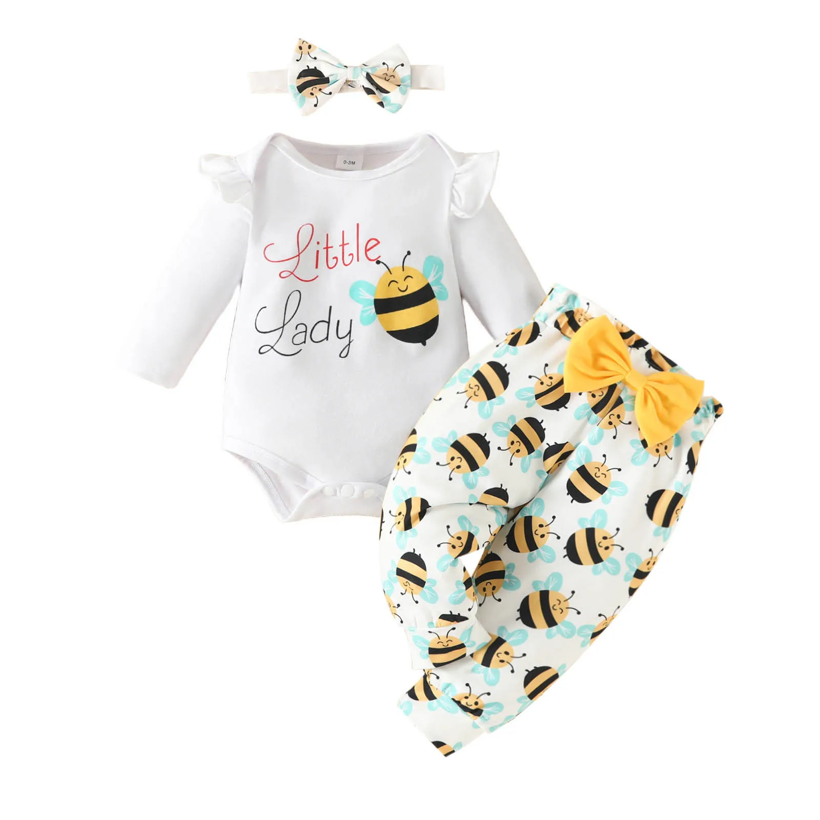 

Infant Boys Girls Long Sleeve Letter Romper Bodysuit Cartoon Prints Pants Headbands Outfits Teen Girl Summer Outfits