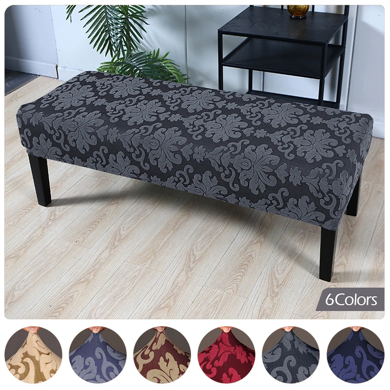 

Jacquard Fabric Bench Cover Stretch European Style Dining Room Chair Bench Covers Seat Cover For Kitchen Hotel Home Living Room