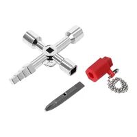 4 way multi functional utilities key for power distribution cabinet power cabinet trianglesquareround key durable wrench