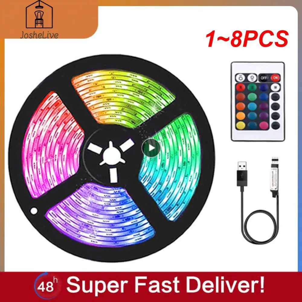 

1~8PCS 5050 RGB Led Strip Lights 1M-30M 5V USB led strip TV BackLight Room Decoration Led Tape Diode Flexible Ribbon