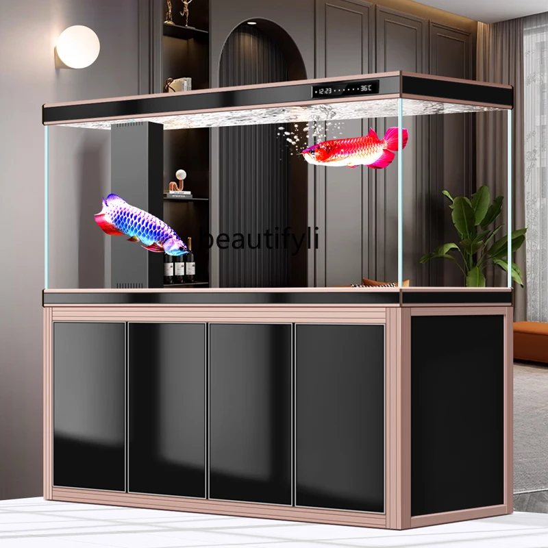 Аквариум из алюминиевого сплава с белым стеклом и экологическим нижним фильтром