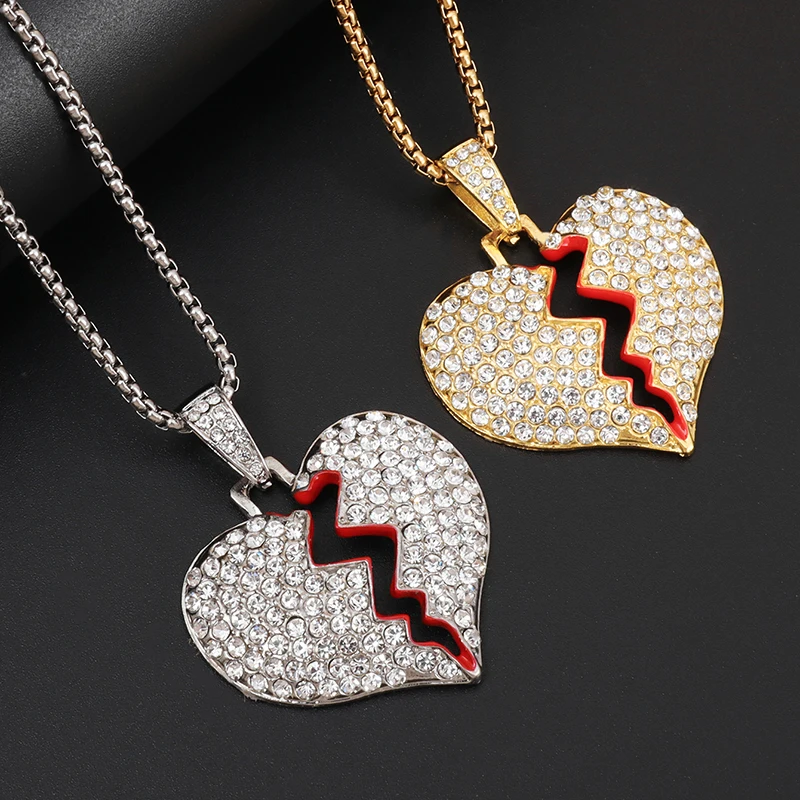 

Women's Fashion Exquisite Inlaid Sparkling Zircon Heart-Shaped Pendant Necklace Daily Leisure Place Jewelry Gifts