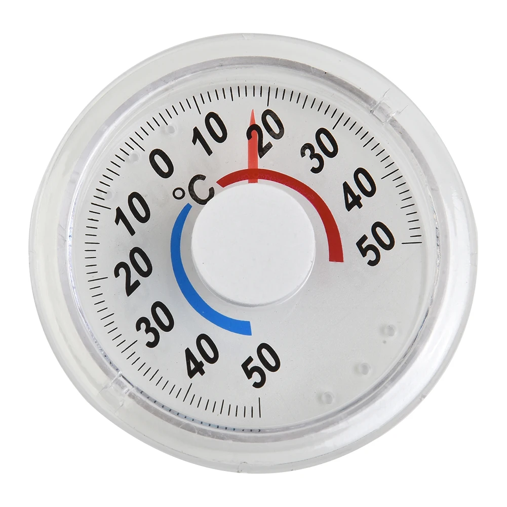 

Circular Thermometer Shutter Transparent High Accuracy Indoor And Outdoor Measuring Metal Pointer Plastic Round