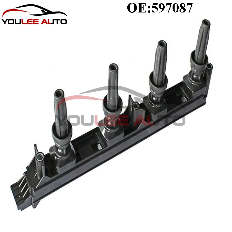 Новый 597087 9656695780 Катушка зажигания двигателя 5970A6 для CITROEN C4 C5 C8 PEUGEOT JUMPY EXPERT Van 307 407 408