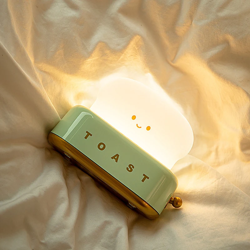 

Bread Machine Night Light Creative USB Charging Dimming Lighting Table Lamp LED Warm Light Bedroom Bedside Lamp