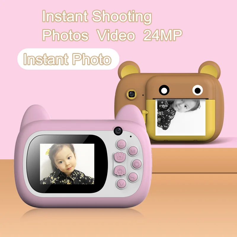 Kids Video Photo Camera With Print Children's Instant Print Camera ToysInstantane Print Camera For Kids Girls Christmas Gift