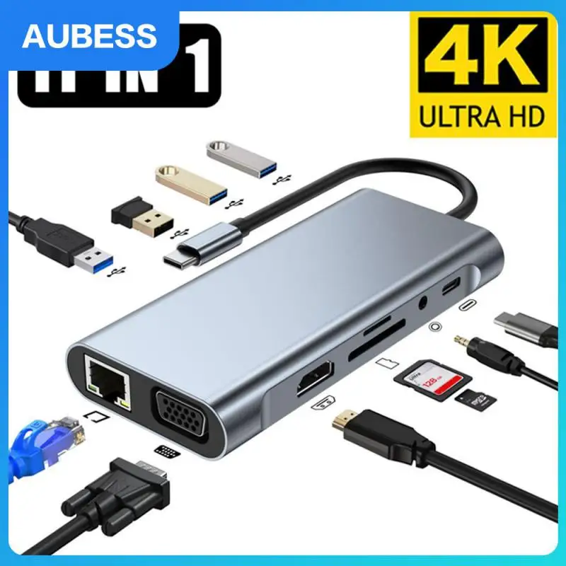 

Portable Computer Converter Usb 3.0 Laptop Extender 11 In 1 Docking Station Multi Functional Converter Fast Charging 4k