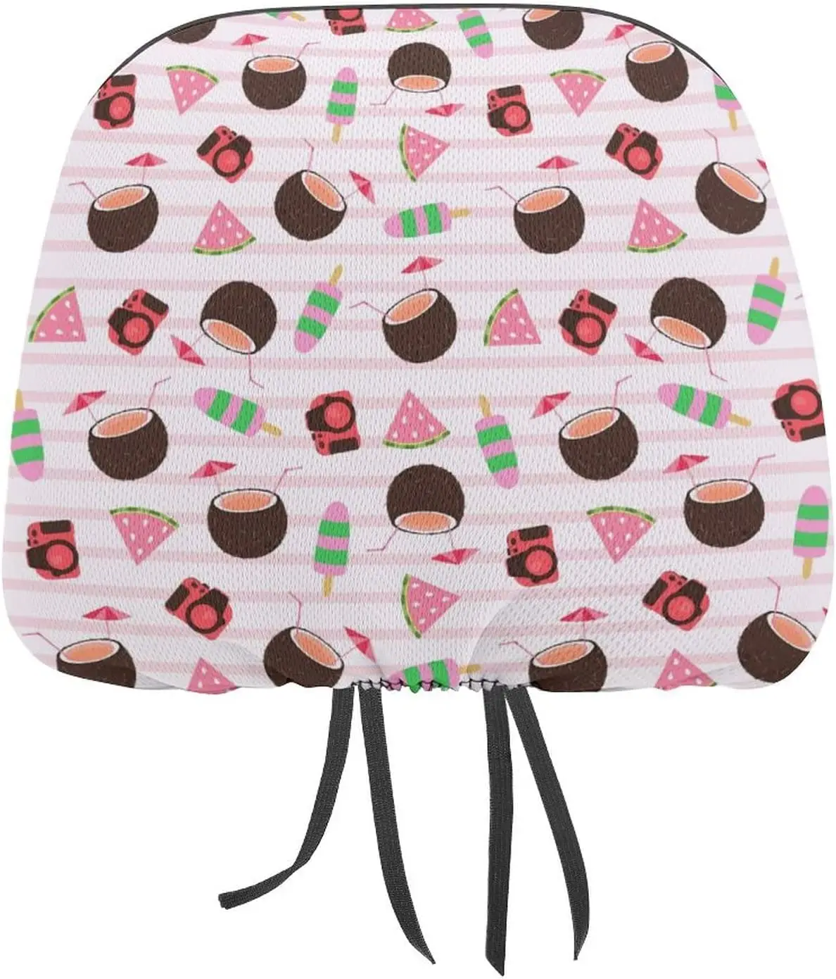 

Summer Pattern with Camera Funny Cover for Car Seat Headrest Protector Covers Print Interior Accessories Decorative