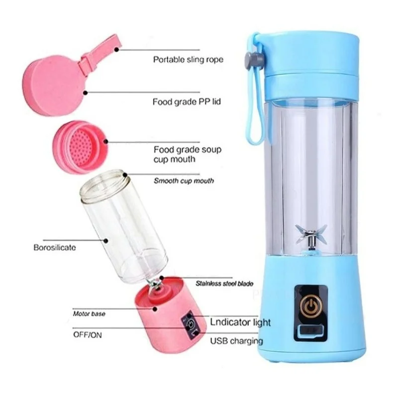 380ML Portable Blender USB Mixer Electric Juicer Machine Smoothie Blender Mini Food Processor Personal Blender Juice Blenders images - 6