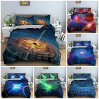 3d bedding set galaxy duvet cover set microfiber fabric bed cover set for kids quilt cover psychedelic space comforter cover set