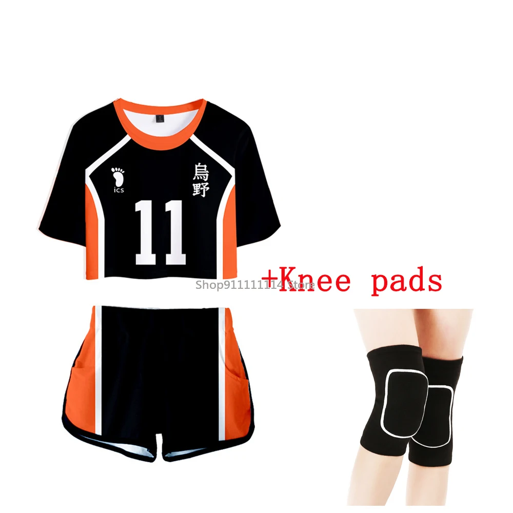Haikyuu!! Cosplay Costume Karasuno Shyouyou Shirt Shorts Knee Pads Hinata Nekoma High School Sports Uniform Halloween Party Gift |