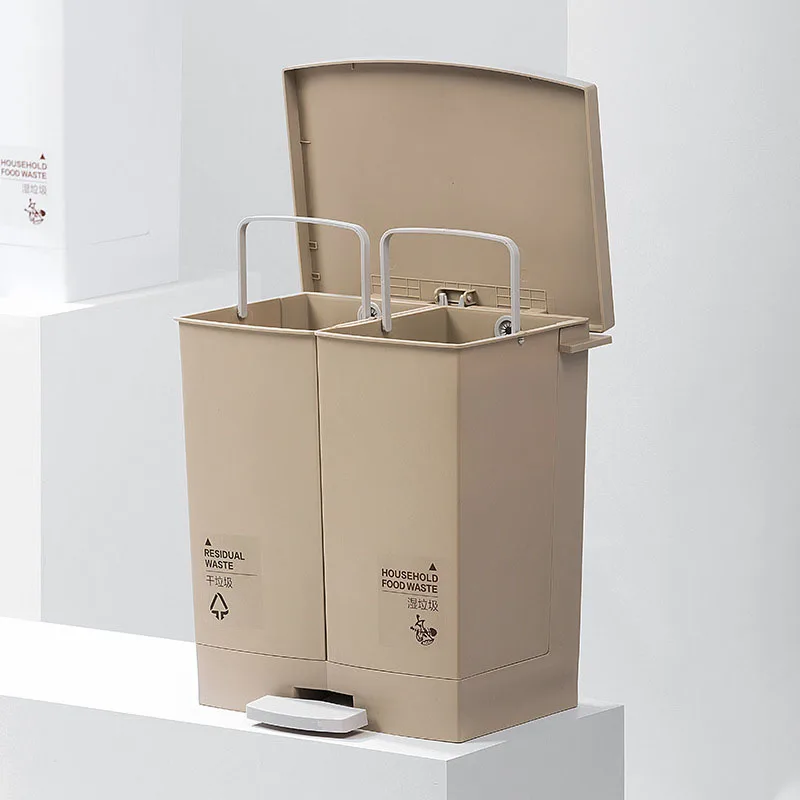 

Trash Can Household with Cover Foot Pedal Toilet Kitchen Living Room Large Sorting Trash Can Bathroom Trash Can